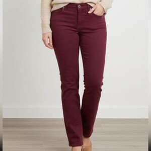 Eileen Fisher | Red Maroon Skinny Organic Cotton Blend Jeans 4 Minimalist Chic